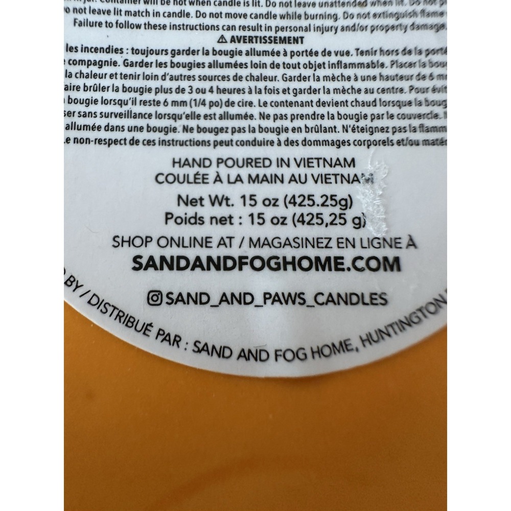 New Sand + Paws Dog Autumn Harvest Jack O'Lantern Pumpkin Candle 15 Oz Halloween - Picture 5 of 7